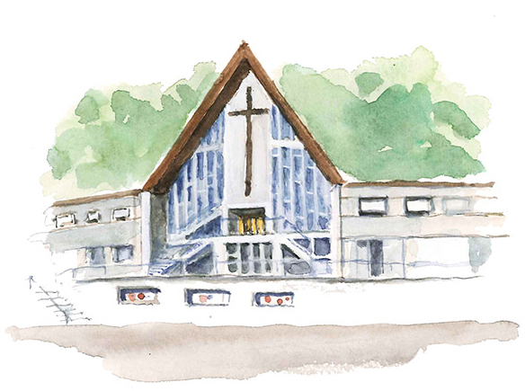 Aquarell der Trinitatiskirche